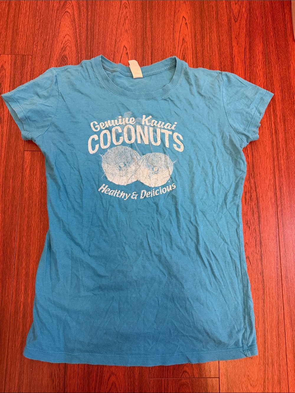 Genuine Kauai Coconuts Women's Blue Short-Sleeve Graphic Tee